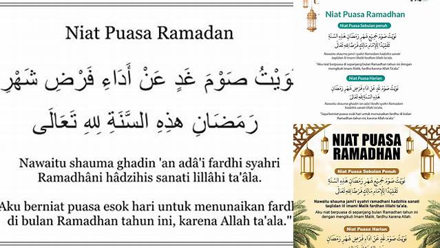 Niat Ramadhan Puasa