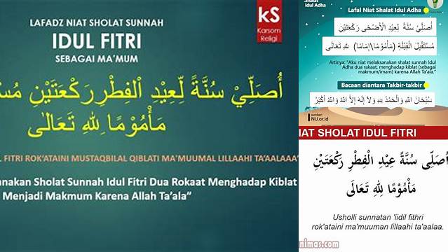 Niat Sholat Hari Raya Idul Fitri