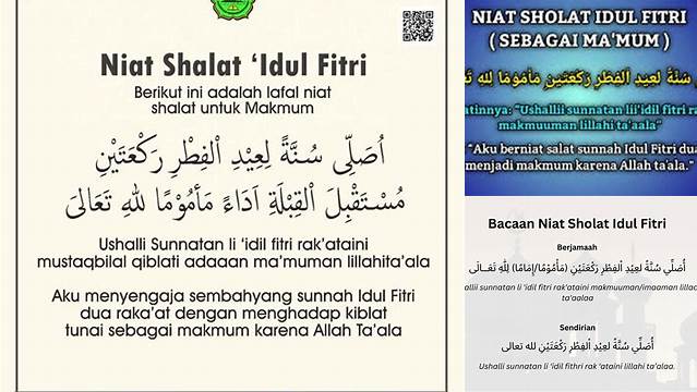 Niat Sholat Idul Fitri Arab