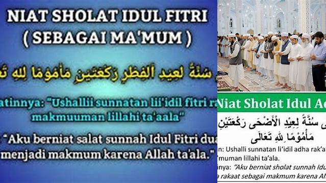 Niat Sholat Idul Fitri Berjamaah