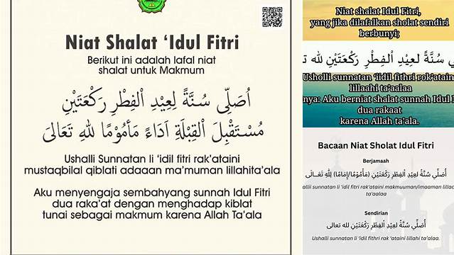 Niat Sholat Idul Fitri Nu