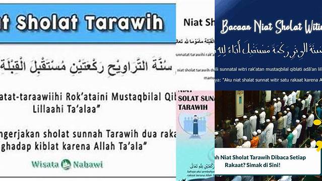 Niat Sholat Tarawih 2 Rakaat