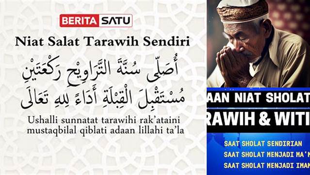 Cara Tepat Niat Sholat Tarawih, Raih Pahala Maksimal