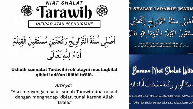 Panduan Niat Sholat Tarawih dan Witir Sendiri