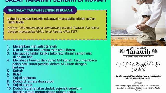 Cara Niat Sholat Tarawih Sendiri di Rumah yang Benar