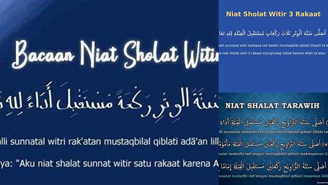 Niat Sholat Witir Setelah Tarawih dan Hikmahnya