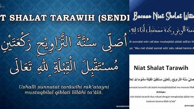 Niat Tarawih Dan Witir