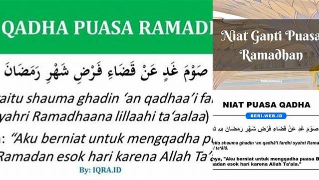 Niat Untuk Mengganti Puasa Ramadhan