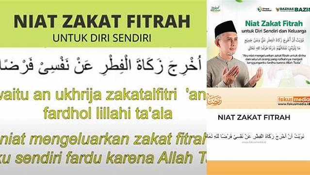 Niat Zakat Fitrah Untuk Sendiri