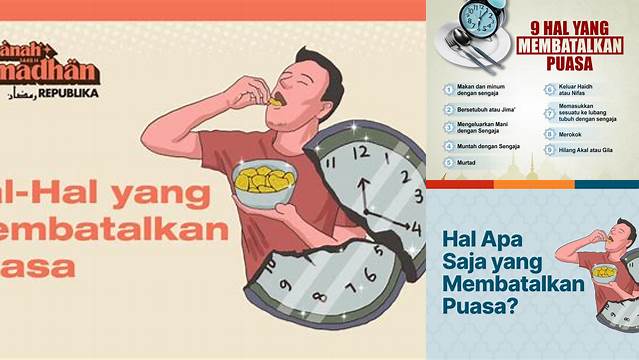 Sebutkan Hal Hal Yang Membatalkan Puasa