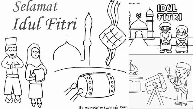 Sketsa Gambar Idul Fitri