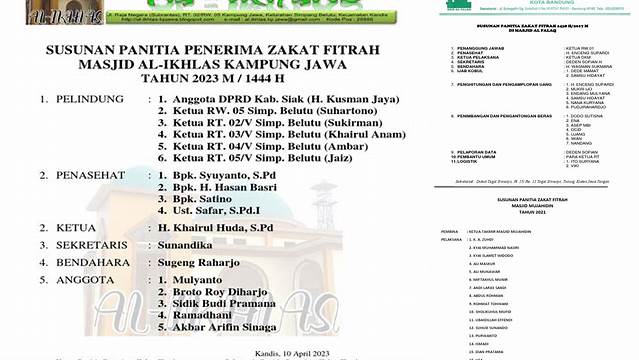 Panduan Lengkap Susunan Panitia Zakat Fitrah yang Efektif