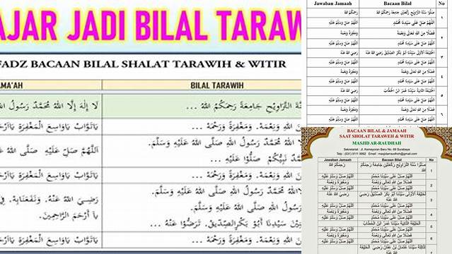 Panduan Lengkap Teks Bacaan Bilal Tarawih