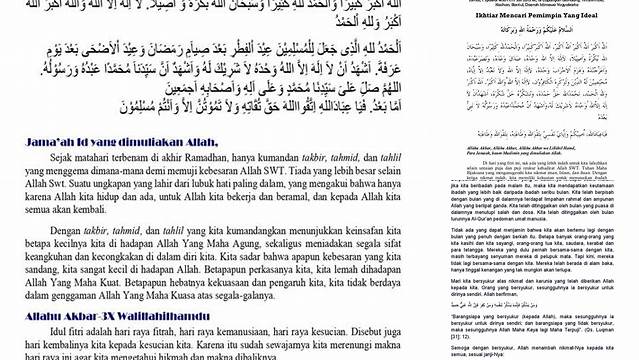 Teks Khutbah Hari Raya Idul Fitri