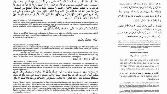 Teks Khutbah Idul Fitri Singkat