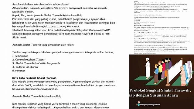 Panduan Lengkap Teks Protokol Tarawih untuk Ibadah Tarawih yang Sempurna