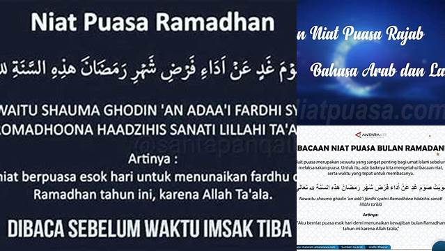 Tuliskan Niat Puasa Ramadhan