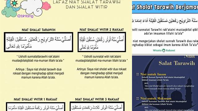 Cara Tulis Niat Sholat Tarawih yang Benar dan Sesuai Syariat